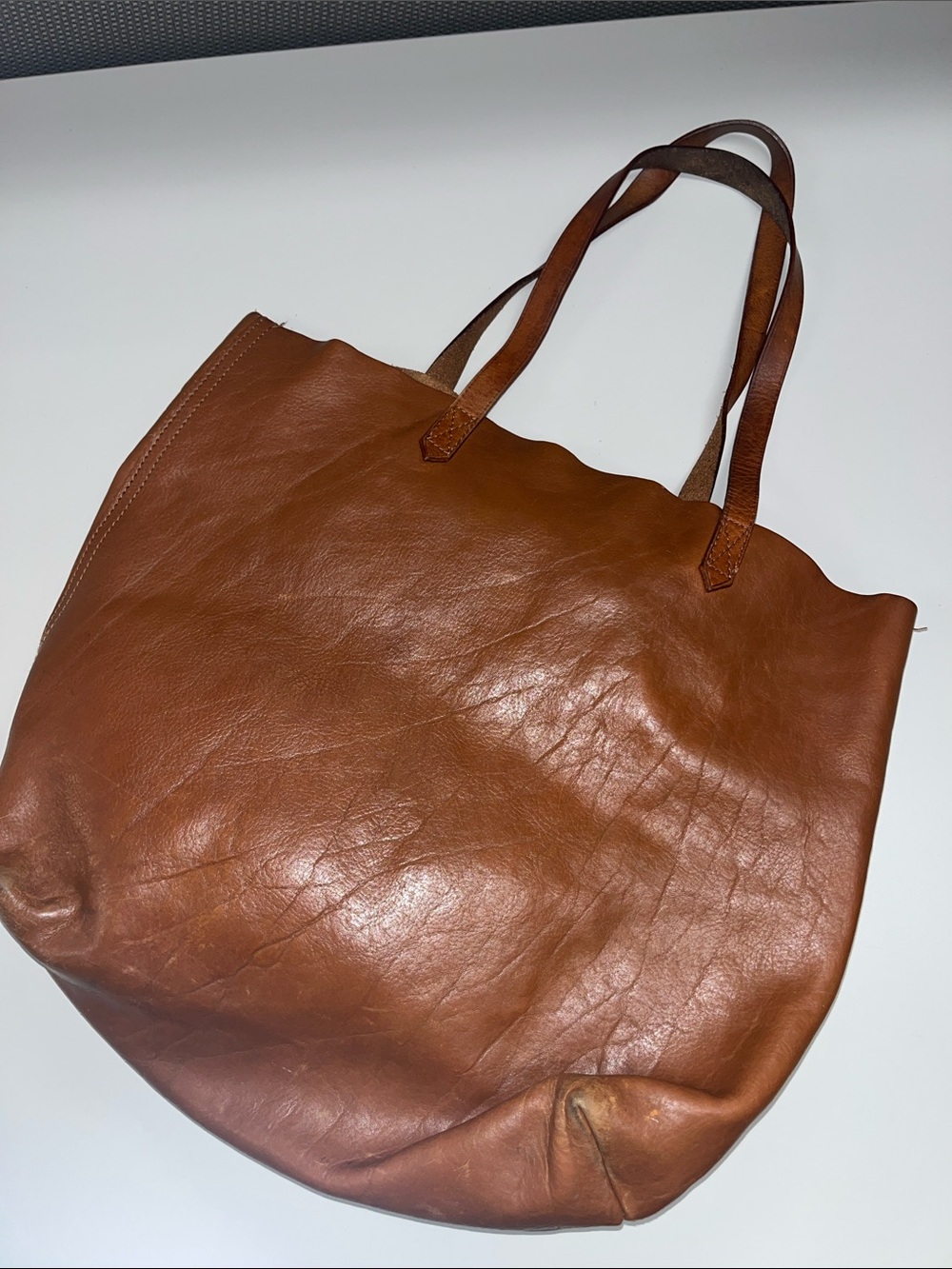 Madewell Cognac Large Leather Tote